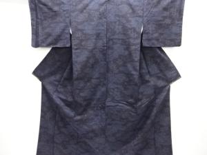 未使用品　東京ますいわ屋　花模様織り出し本場結城紬80亀甲着物(石下)